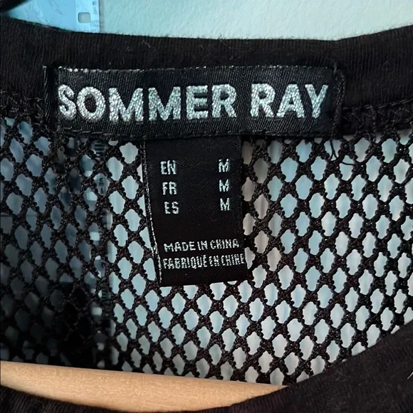 Black Mesh Crop Top - Picture 2 of 4